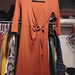 Soft Surroundings Terracotta Long Sleeve Dress